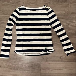 Navy and white striped shirt